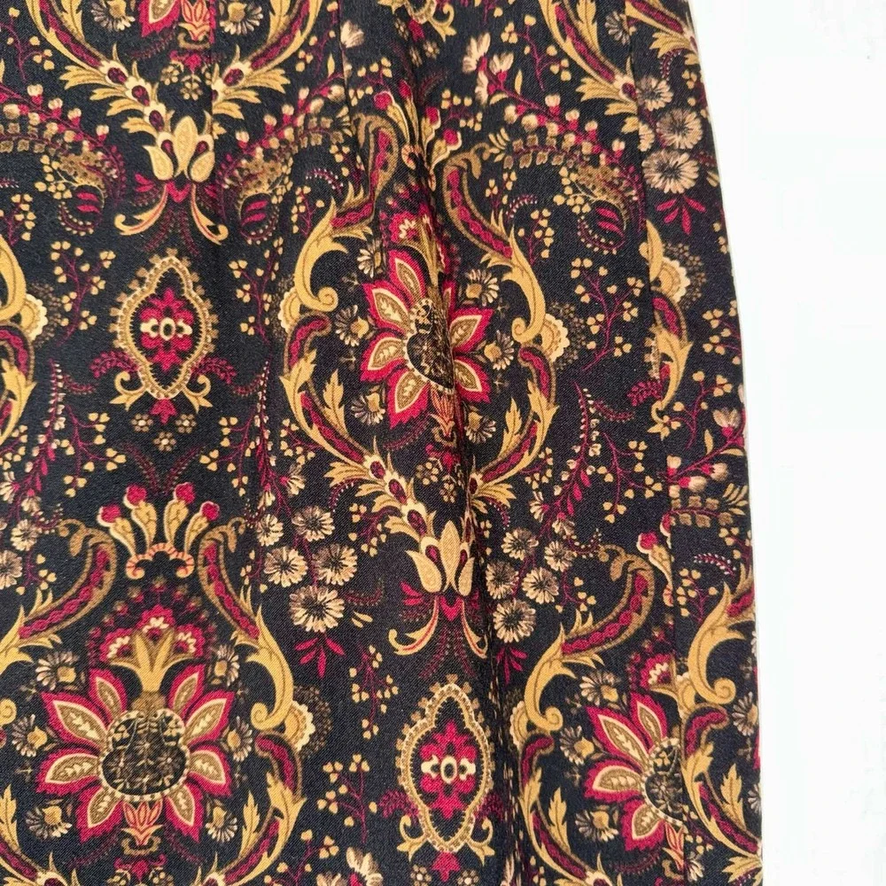 Briggs Midi Skirt Black Gold Damask Floral Boho Western Academia Earthy Fall 16
